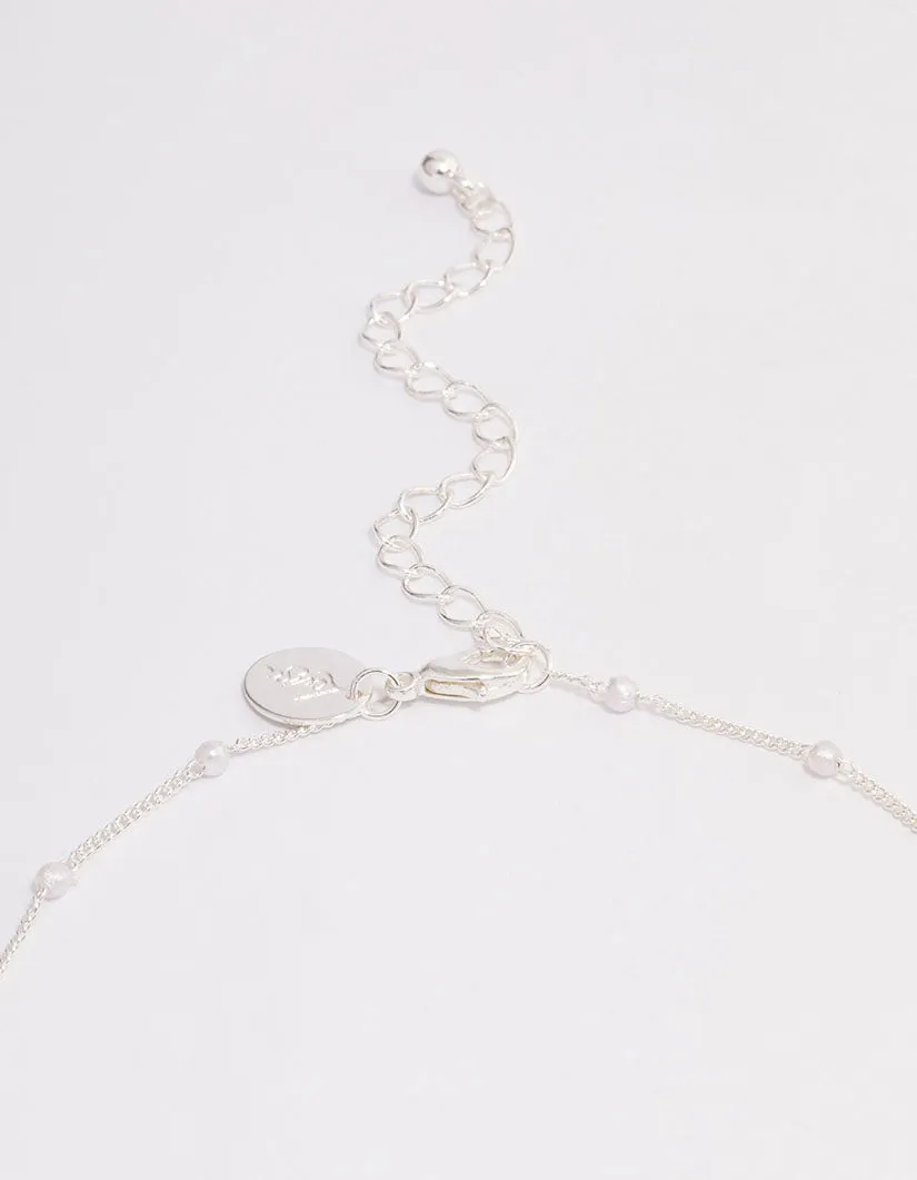 Silver Pearl Station Chain Necklace sold by lovisa product image thumbnail 4