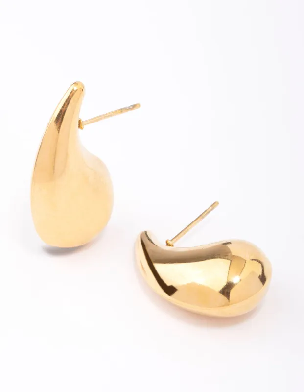 Gold Plated Stainless Steel Skinny Bubble Drop Earrings sold by lovisa