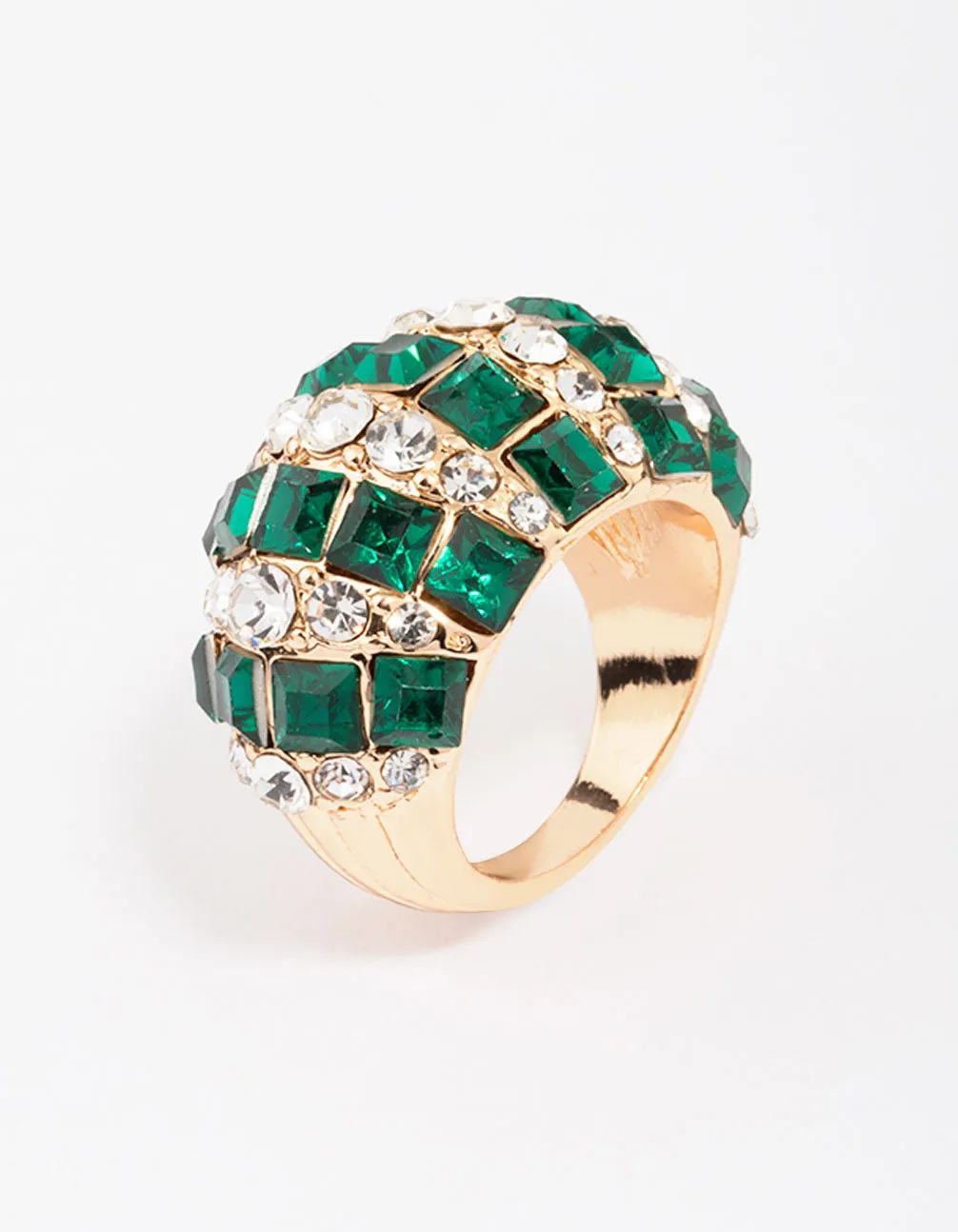 Gold Emerald Stripe Dazzling Ring sold by lovisa product image thumbnail 2