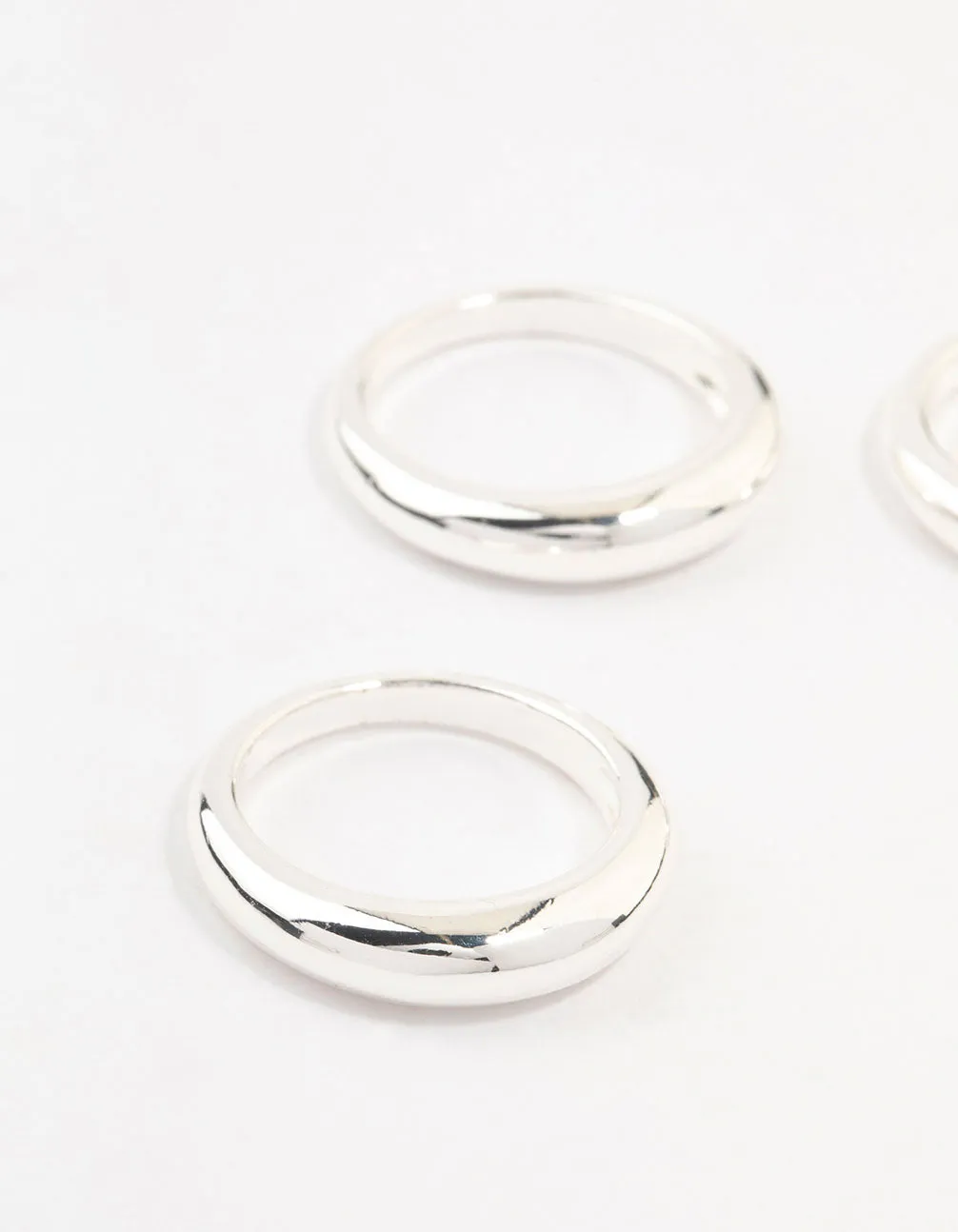 Silver Plated Medium Dome Rings 3-Pack sold by lovisa product image thumbnail 2