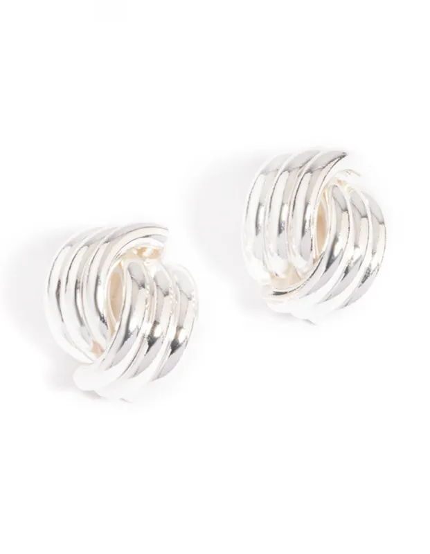 Silver Plated Knotted Stud Earrings sold by lovisa