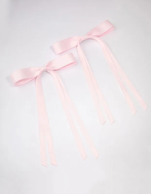 Pink Fabric Wide Skinny Hair Bow Pack sold by lovisa
