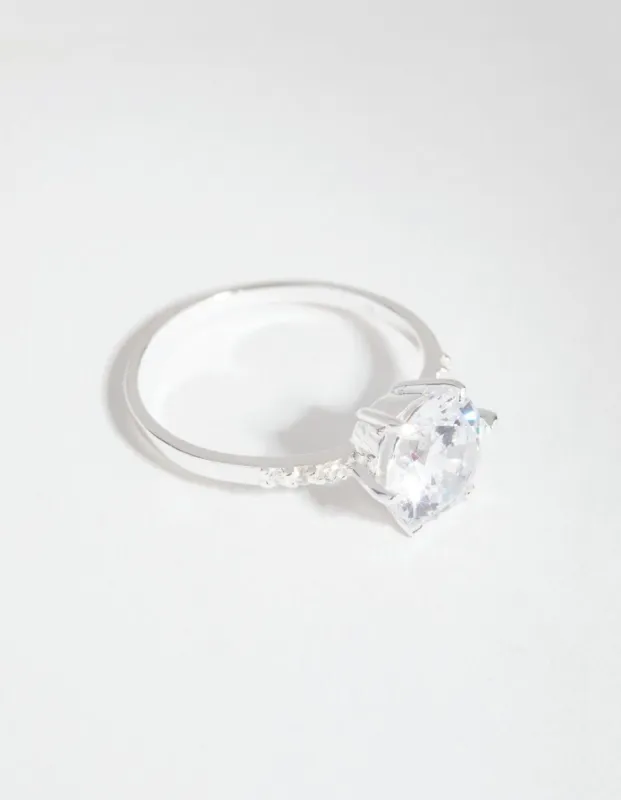 Sterling Silver Cubic Zirconia Statement Claw Ring sold by lovisa