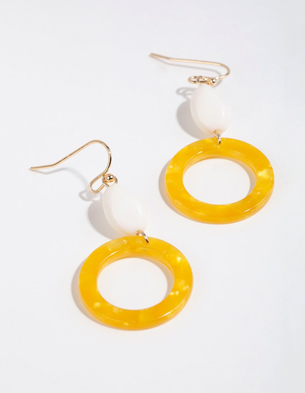 Yellow Doughnut Drop Earrings sold by lovisa