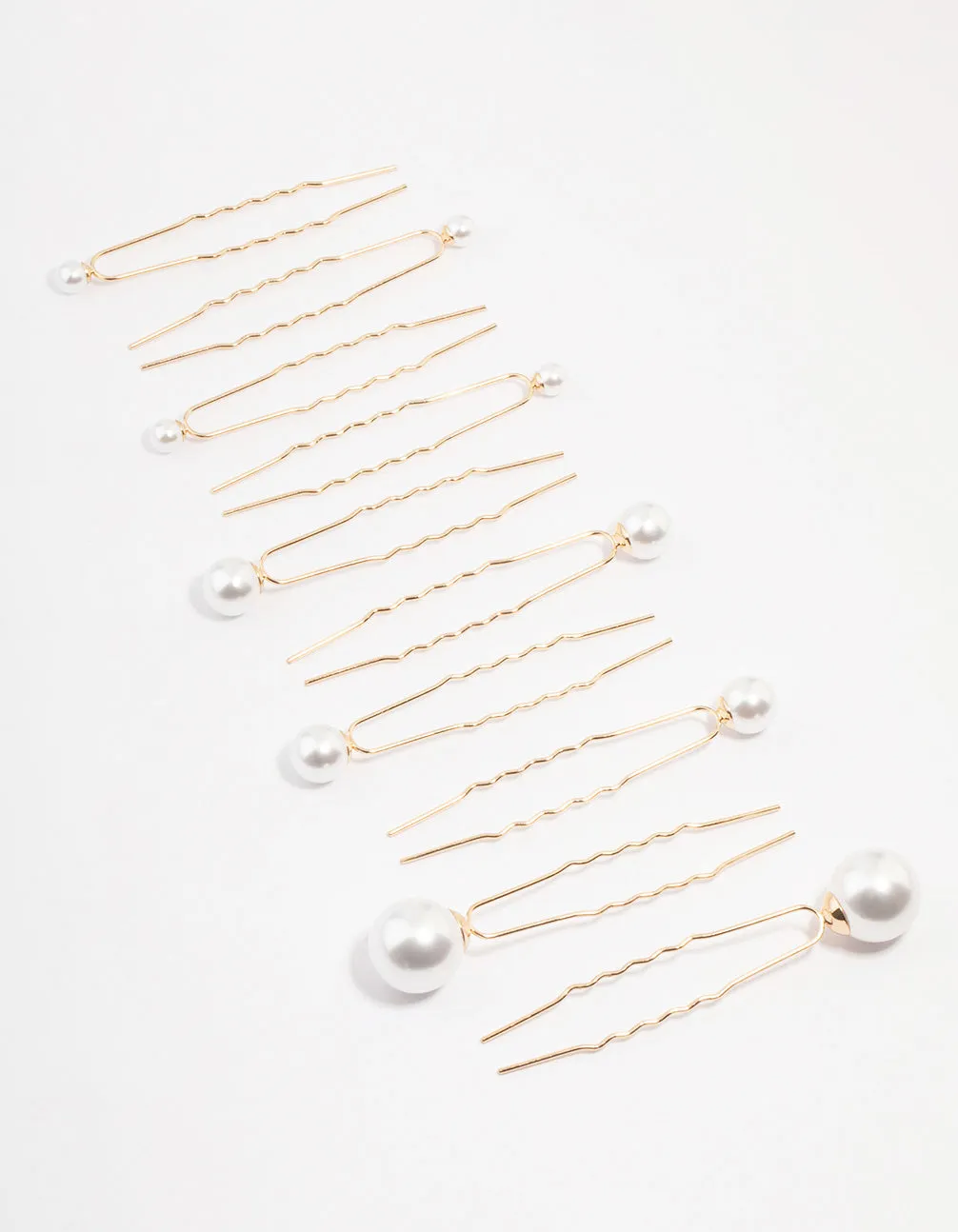 Gold Mixed Pearl Hair Pin Pack sold by lovisa