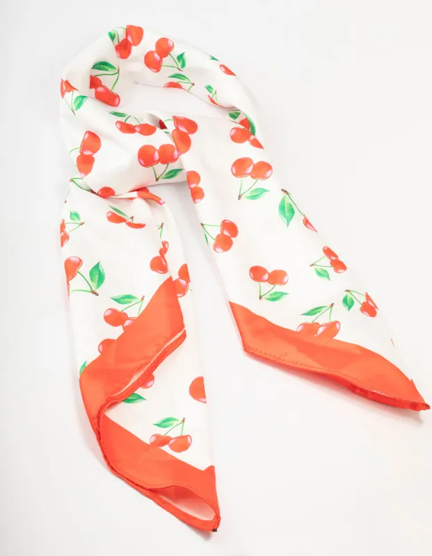 Classic Cherry Fabric Scarf sold by lovisa