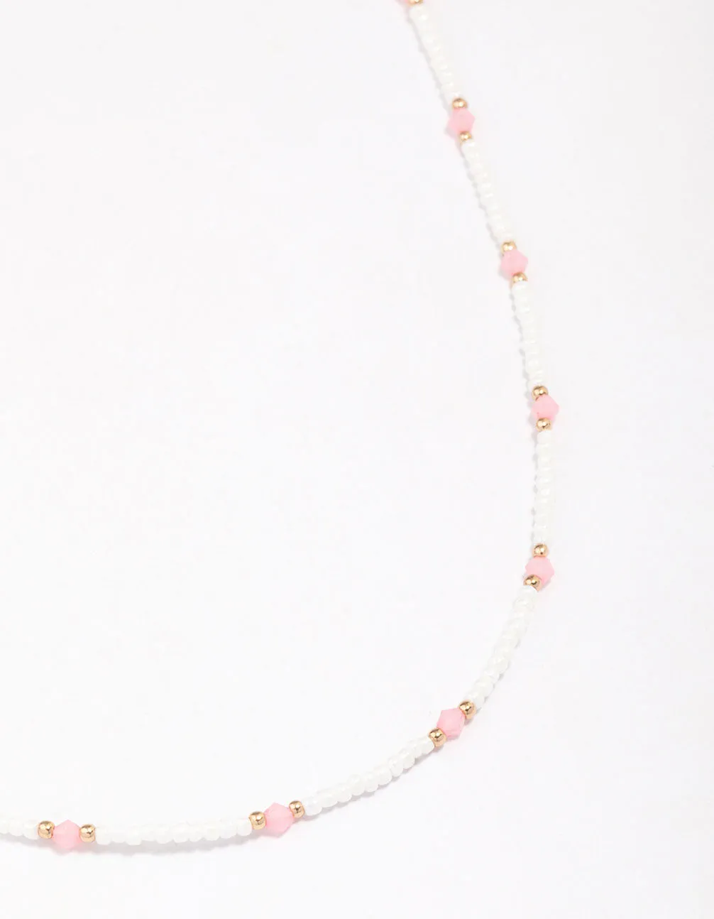 Gold Beaded Facet Chain Necklace sold by lovisa