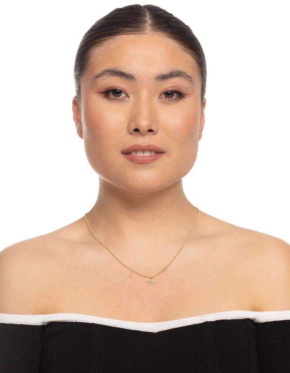 Gold Plated Aquarius Necklace with Cubic Zirconia Pendant sold by lovisa product image thumbnail 3