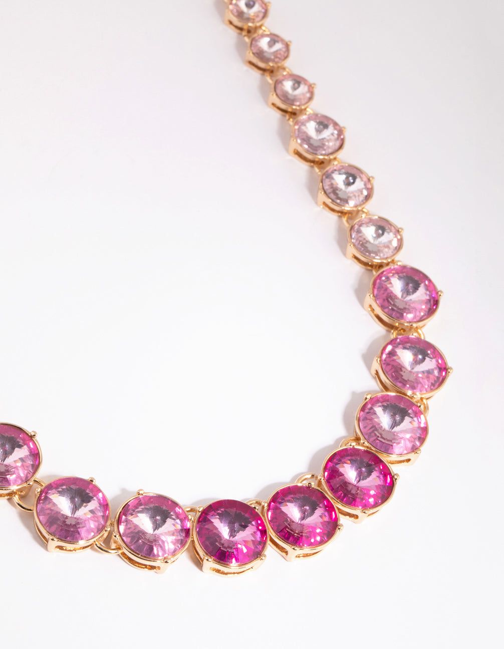 Pink Graduated Stone Necklace sold by lovisa