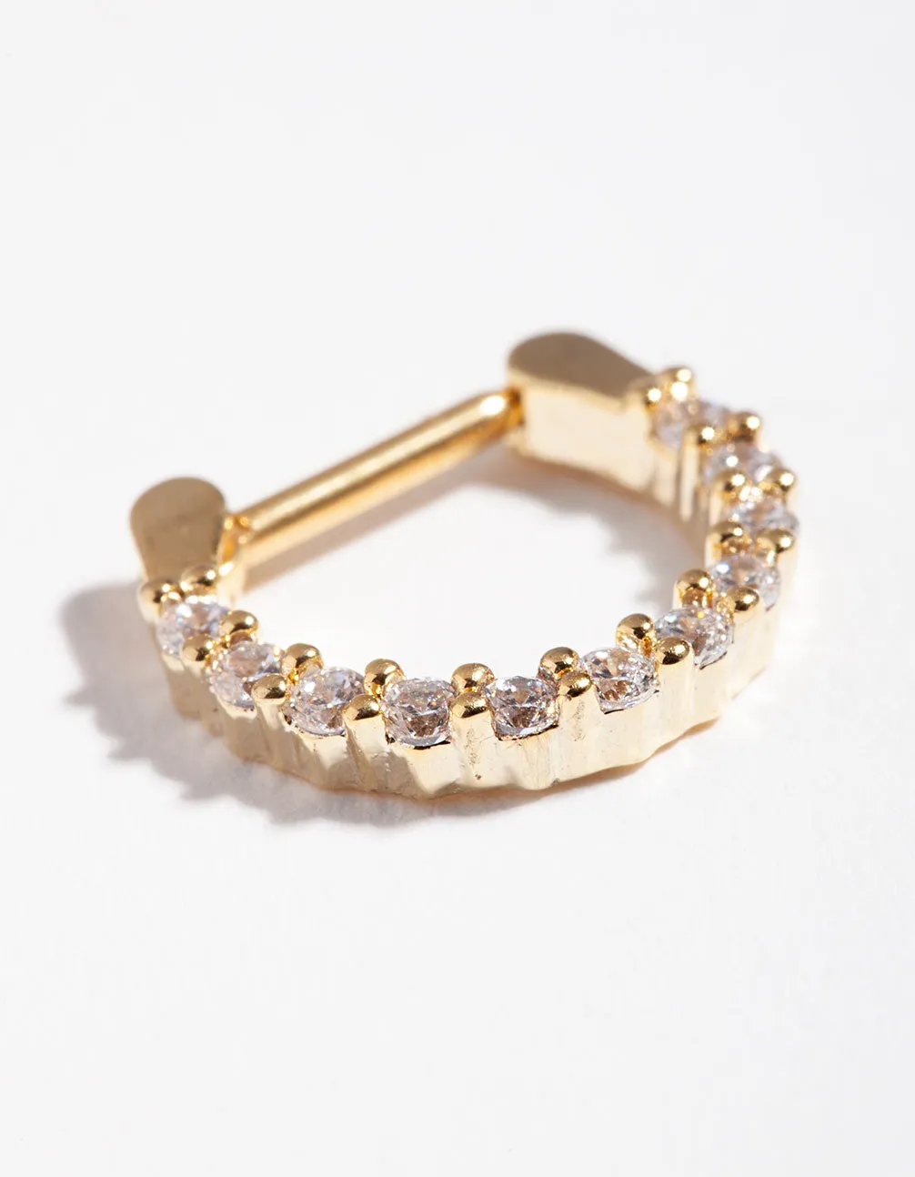 Gold Surgical Steel Cubic Zirconia Septum Clicker sold by lovisa product image thumbnail 2