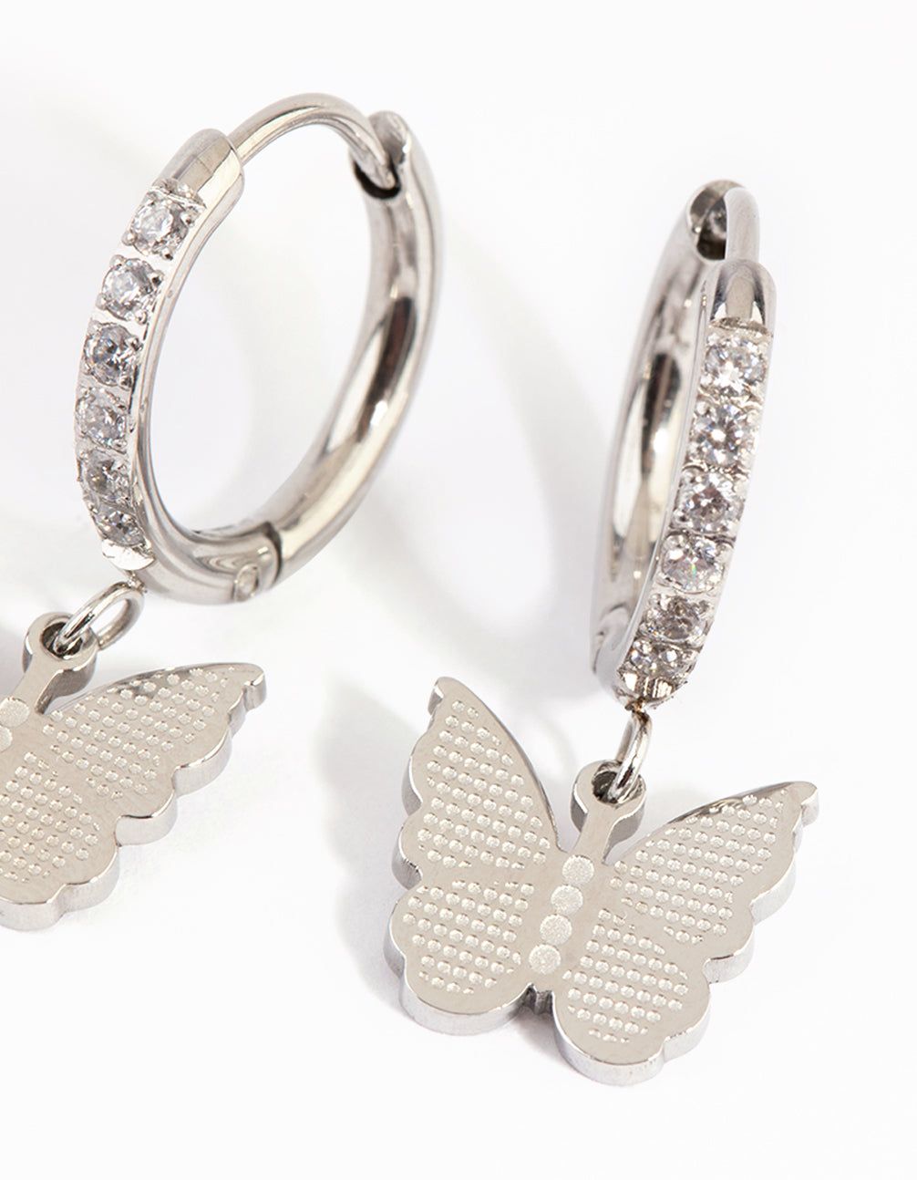 Surgical Steel Butterfly Charm Huggie Earrings sold by lovisa product image thumbnail 2