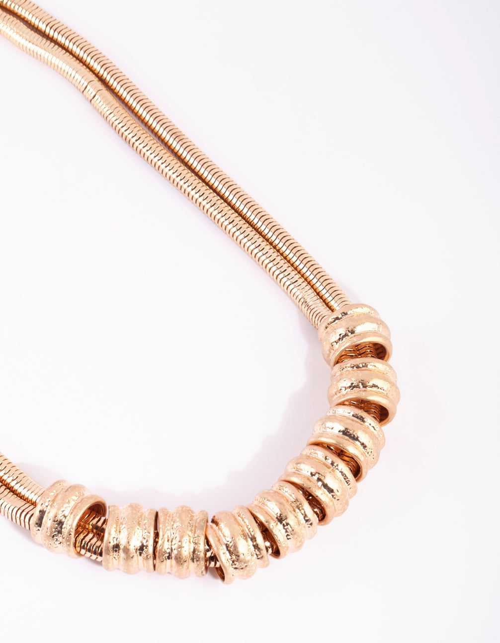 Gold Hammered Ring Statement Necklace sold by lovisa
