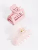 Pink Square Curved Hair Claw Pack sold by lovisa
