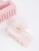Pink Square Curved Hair Claw Pack sold by lovisa