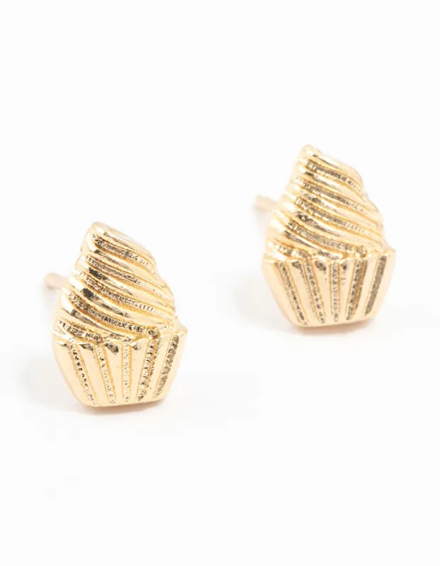 Gold Cupcake Stud Earrings sold by lovisa
