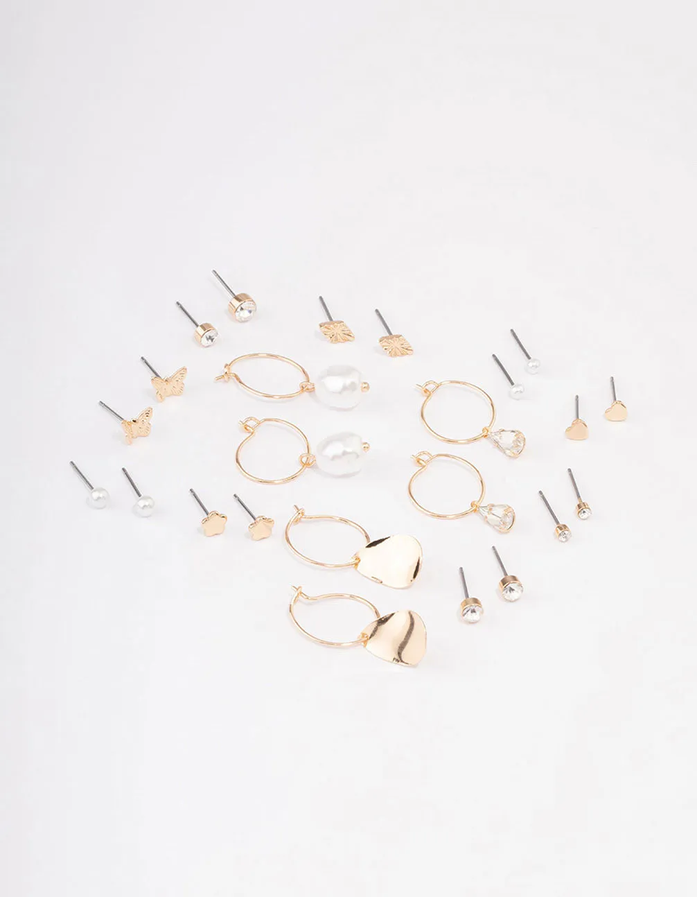 Gold Diamante Leaf Earring 12-Pack sold by lovisa