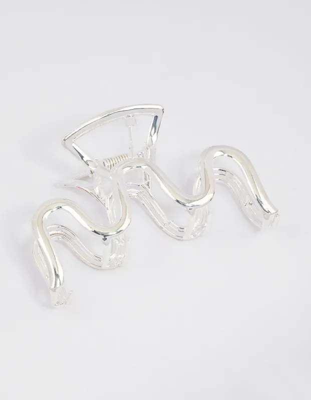 Silver Metal Wavy Hair Claw Clip sold by lovisa