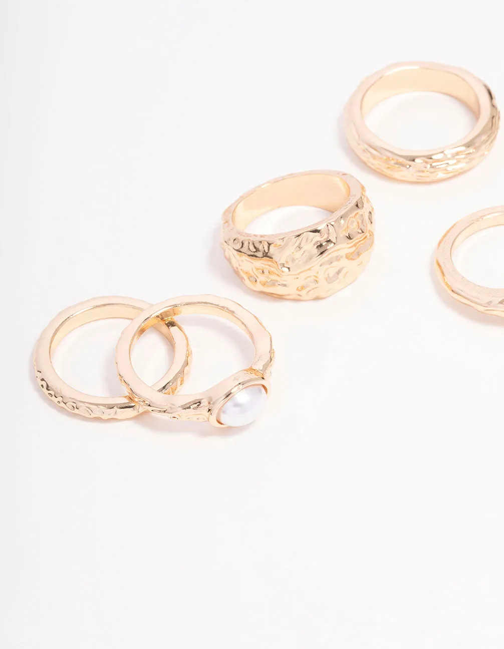 Gold Mixed Stone Ornate Ring 5-Pack sold by lovisa product image thumbnail 4