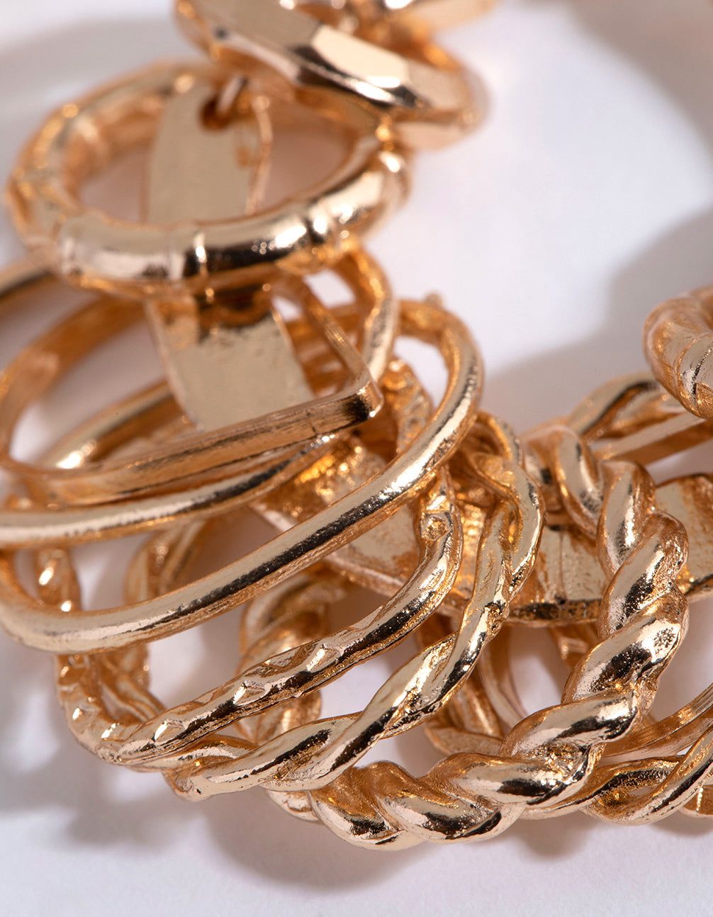 Gold Multi Ring Drop Earrings sold by lovisa product image thumbnail 3