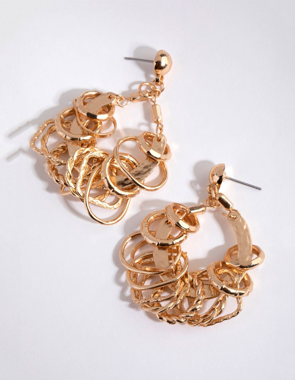 Gold Multi Ring Drop Earrings sold by lovisa