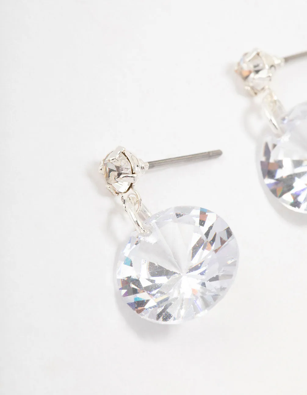 Large Cubic Zirconia Silver Drop Earrings sold by lovisa product image thumbnail 2