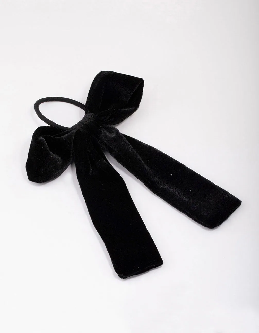 Large Black Velvet Bow Hair Tie sold by lovisa