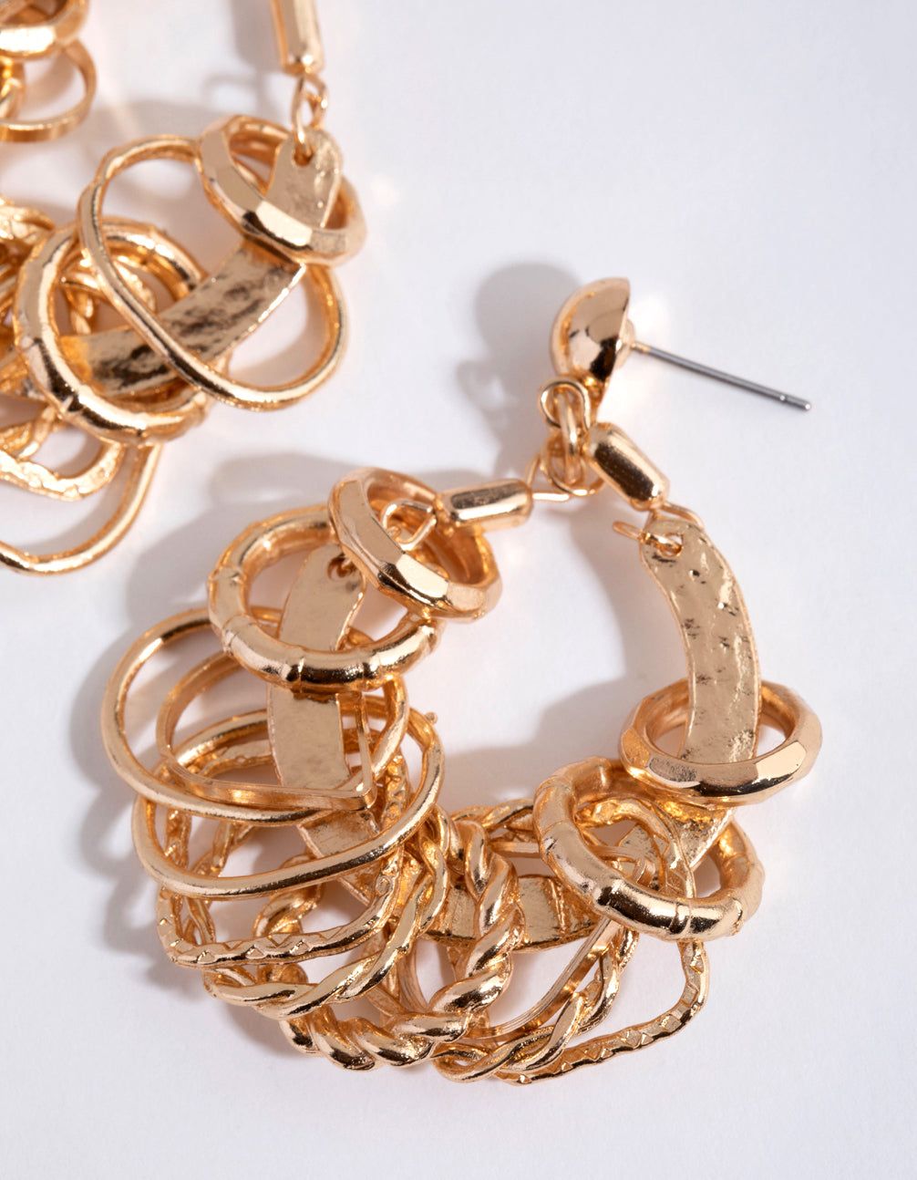 Gold Multi Ring Drop Earrings sold by lovisa product image thumbnail 2