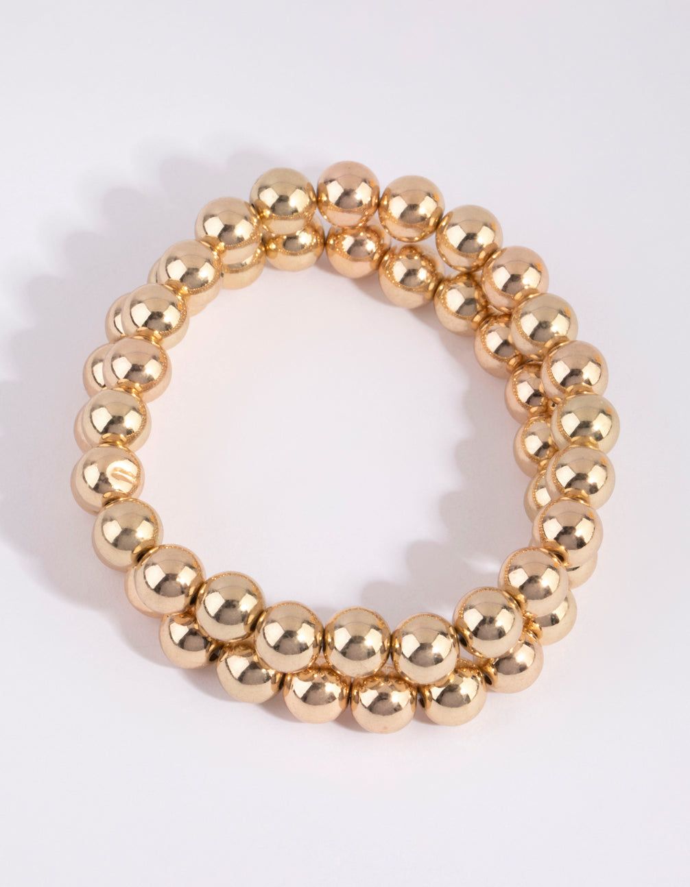Gold Ball Bead Stretch Bracelet Set sold by lovisa