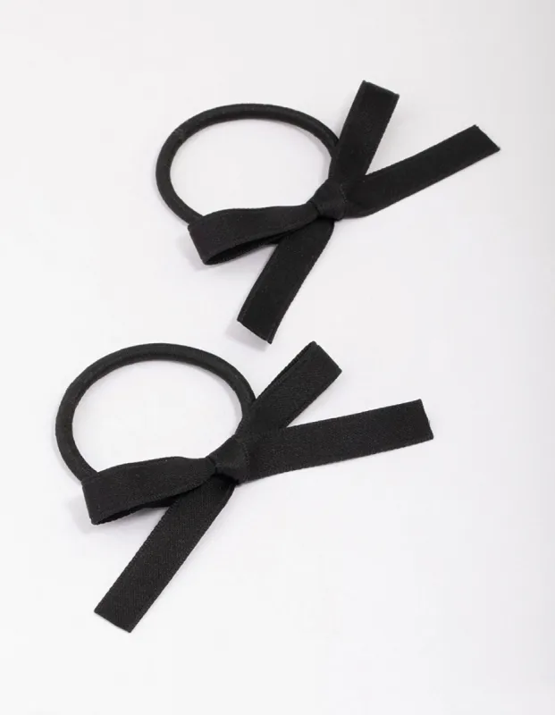 Black Mini Bow Hair Tie Pack sold by lovisa