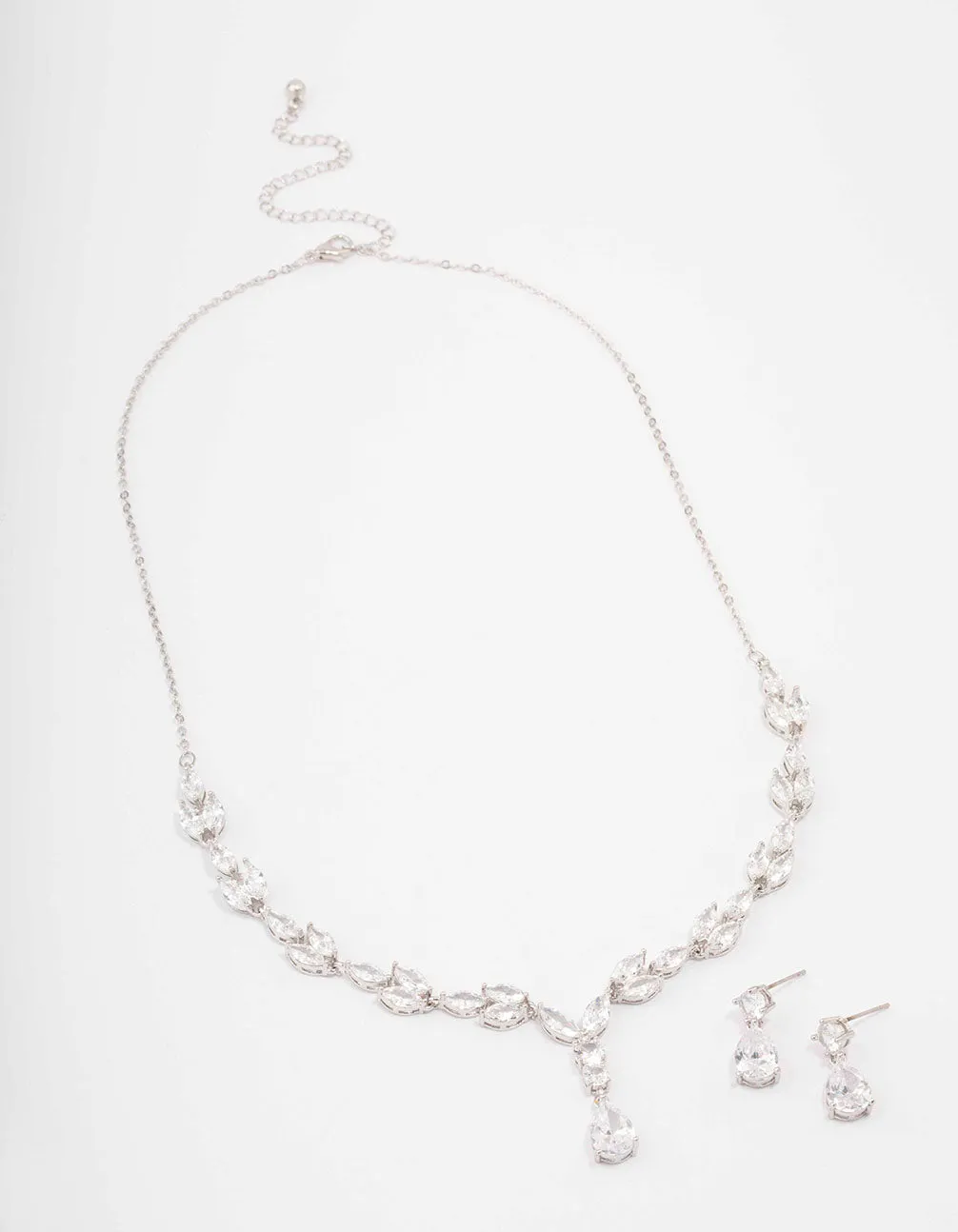 Silver Marquise Pear Necklace & Drop Earring Set sold by lovisa product image thumbnail 2