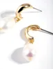 Gold Freshwater Pearl Huggie Hoop Earrings sold by lovisa