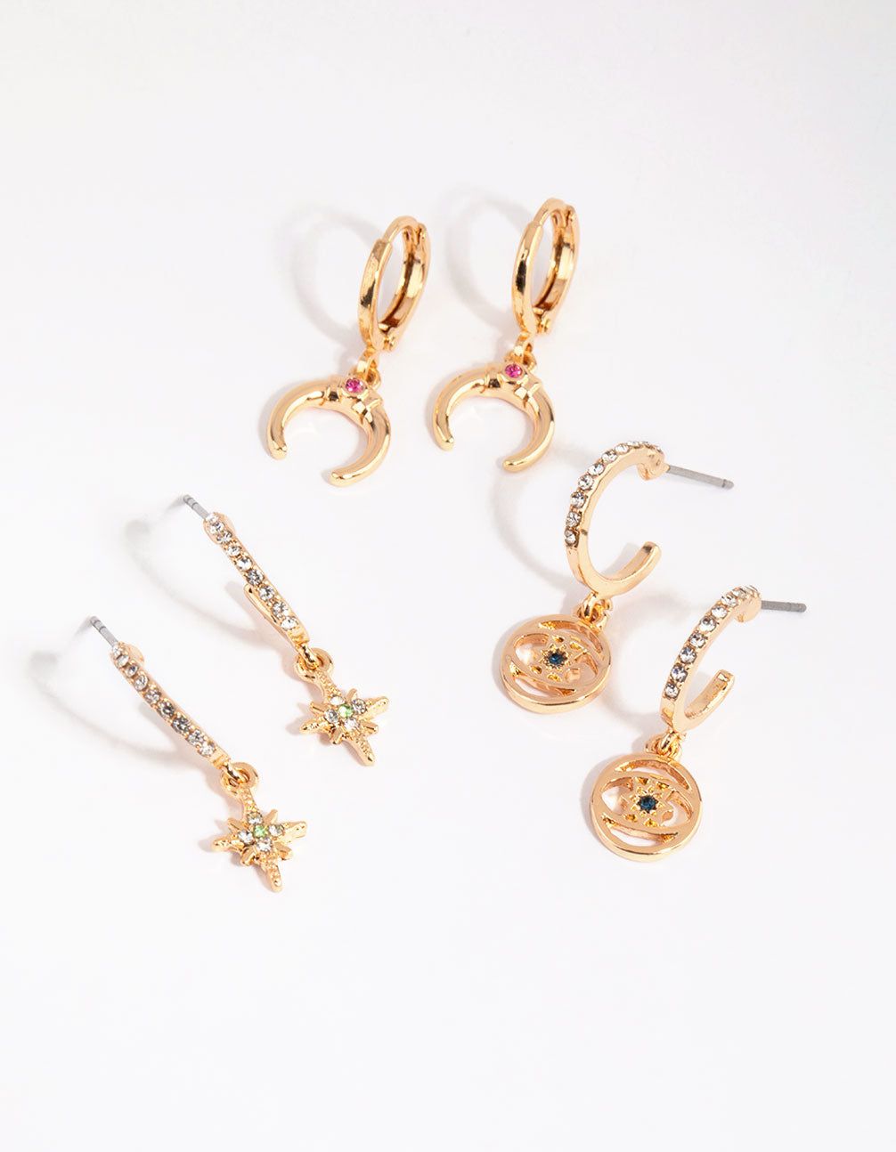 Gold Talisman Huggie Earring Pack sold by lovisa