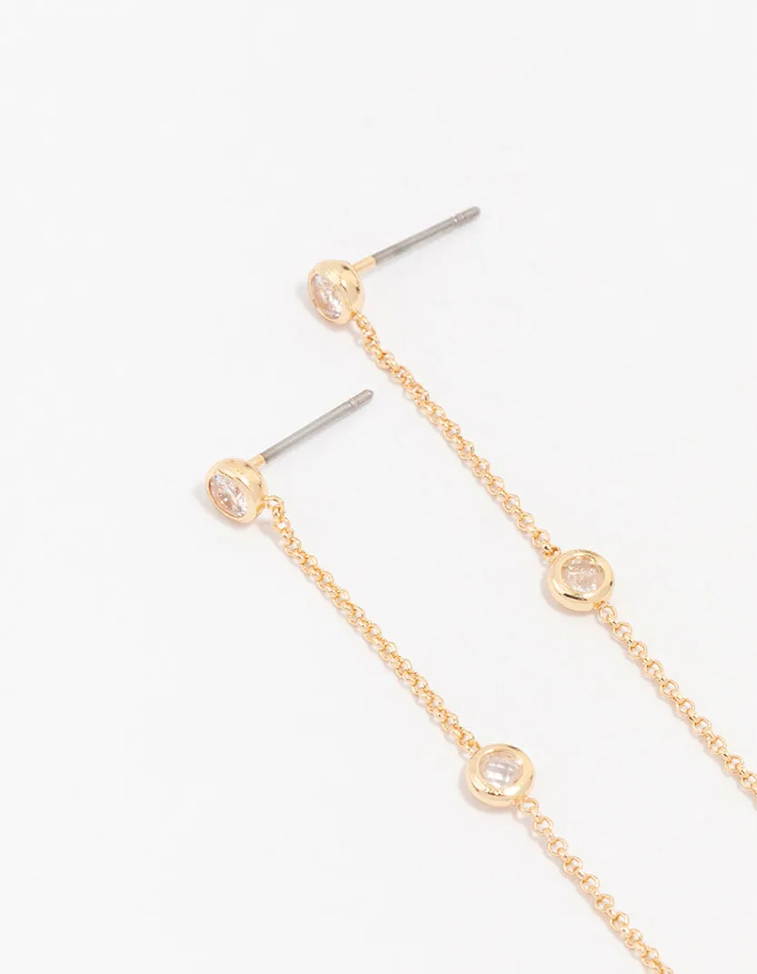 Gold Cubic Zirconia Round & Teardrop Earrings sold by lovisa product image thumbnail 2
