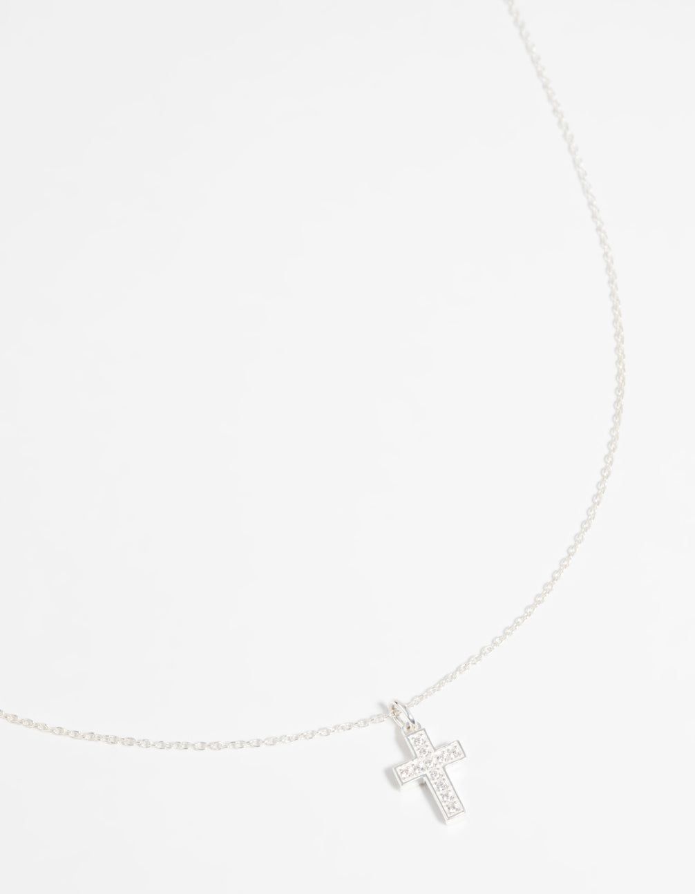 Sterling Silver Cubic Zirconia Cross Necklace sold by lovisa