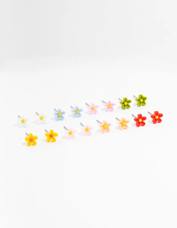 Silver Daisy Earrings 8-Pack sold by lovisa