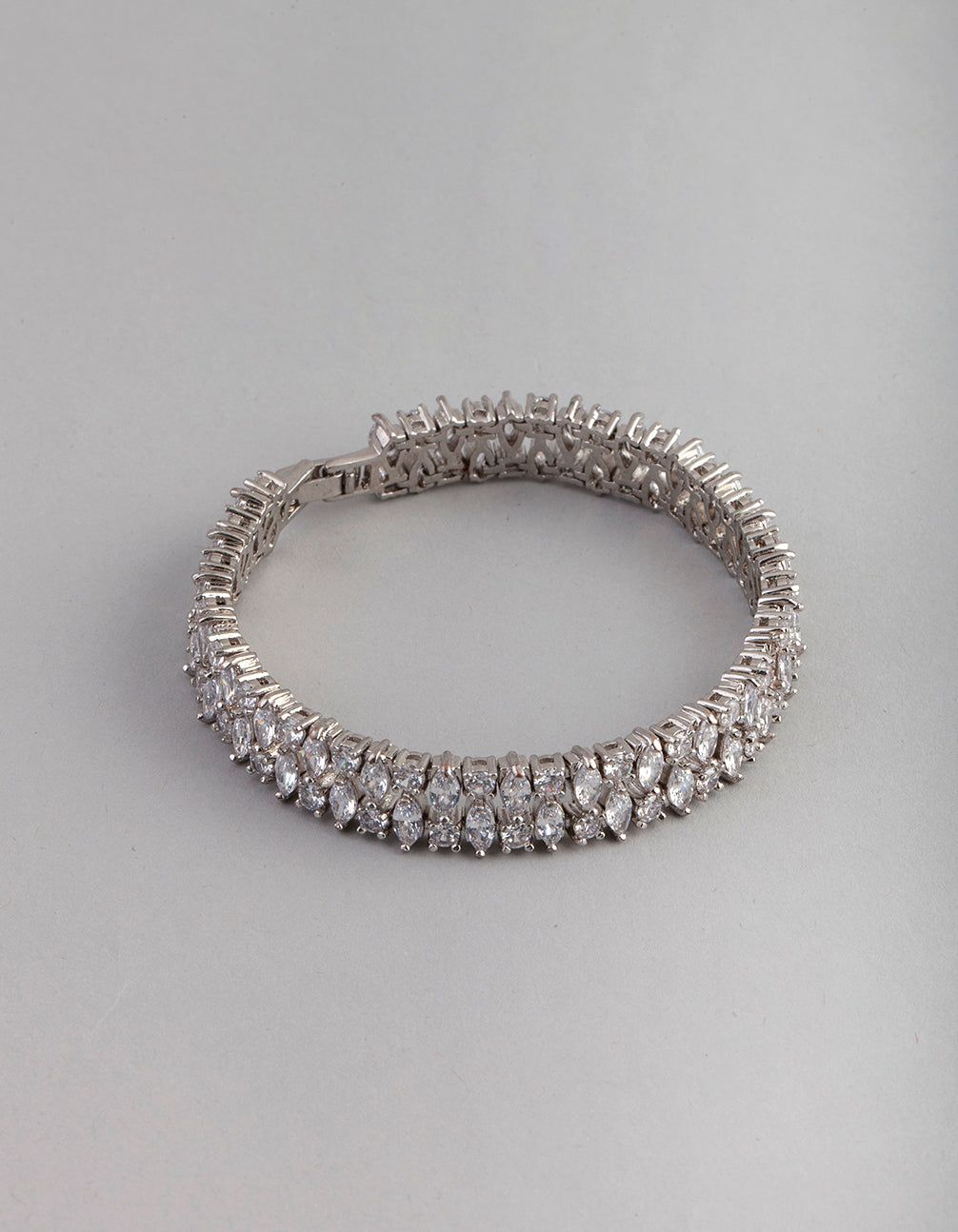 Silver Cubic Zirconia Oval Bracelet sold by lovisa