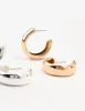 Mixed Metals Gold & Silver Chubby Hoop Earrings 2-Pack sold by lovisa