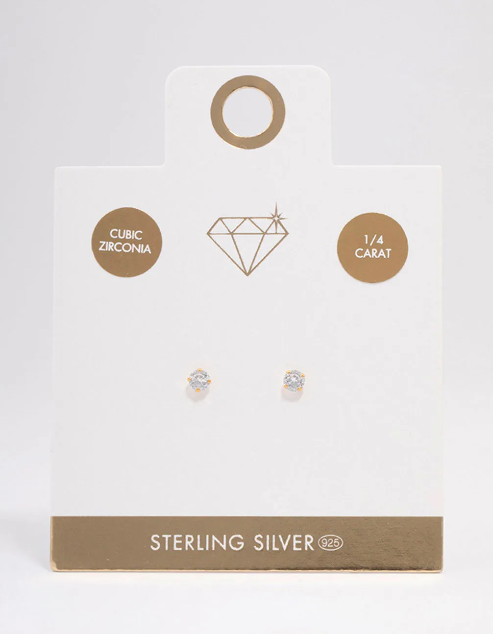 Gold Plated Sterling Silver Cubic Zirconia Srud Earrings sold by lovisa product image thumbnail 2