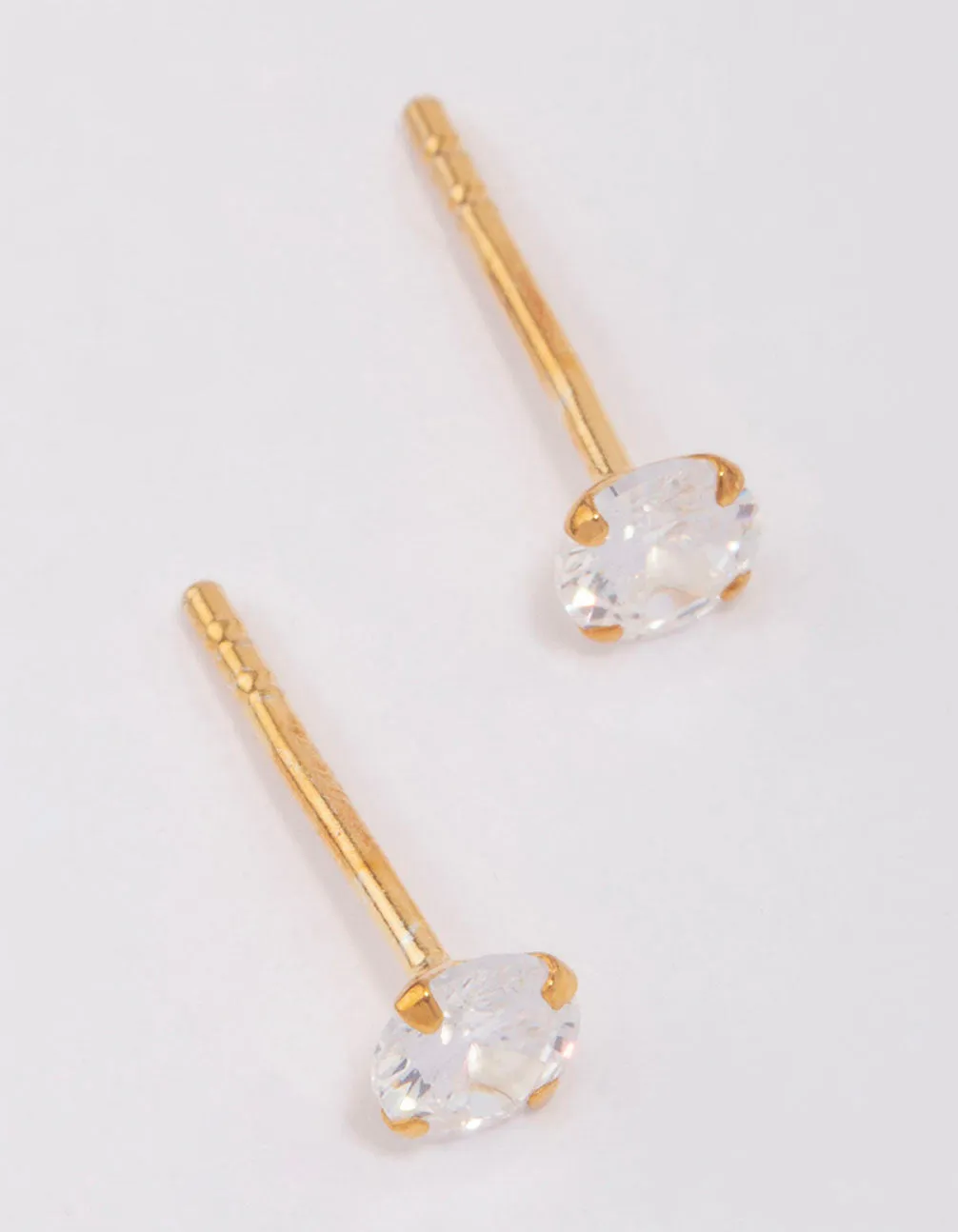 Gold Plated Sterling Silver Cubic Zirconia Srud Earrings sold by lovisa