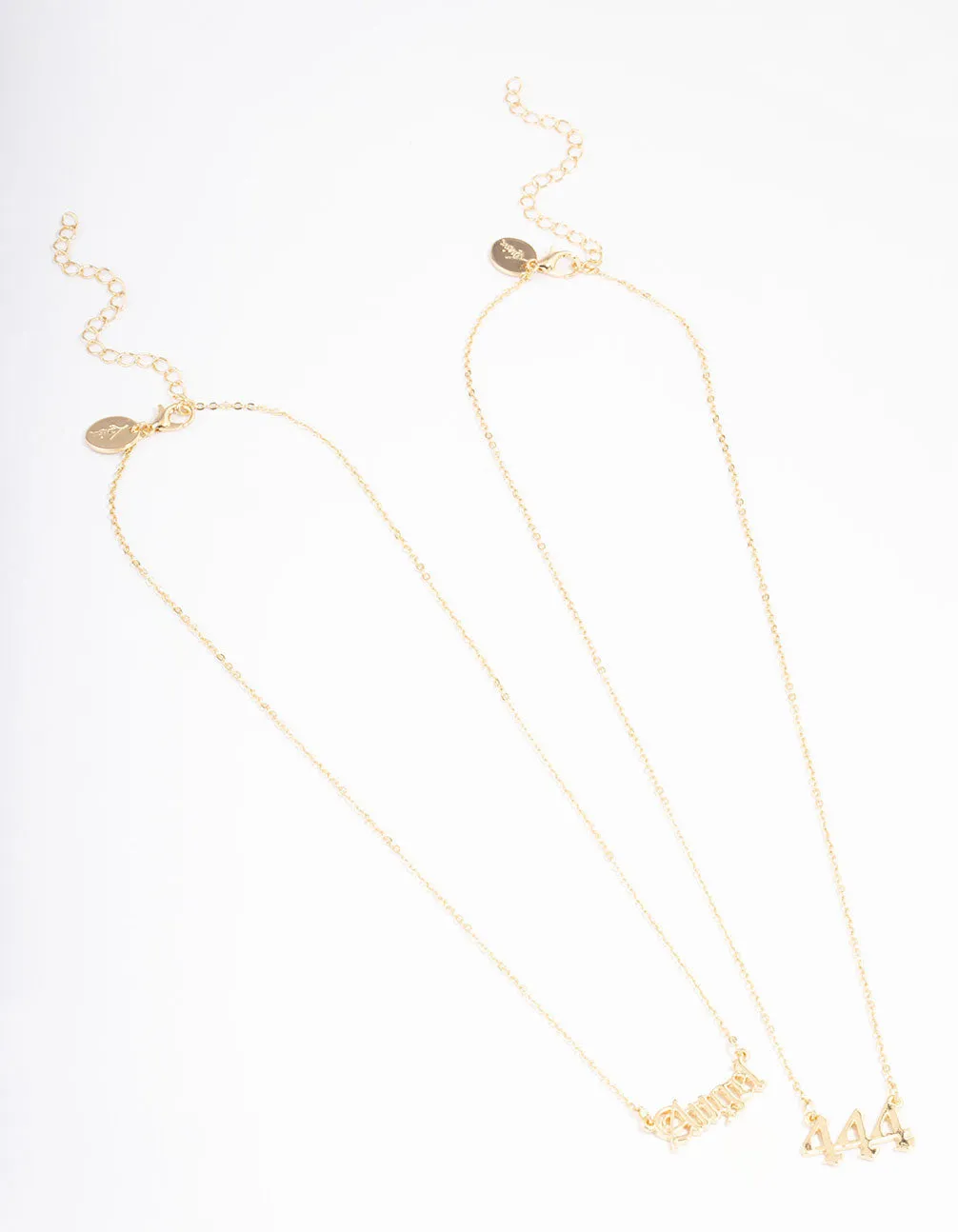 Gold Plated Angel Number '444' Layered Necklace sold by lovisa product image thumbnail 2