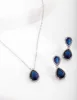Sapphire Teardrop Earrings Necklace Set sold by lovisa