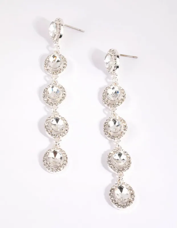 Silver Circle Cut Out Drop Earrings sold by lovisa