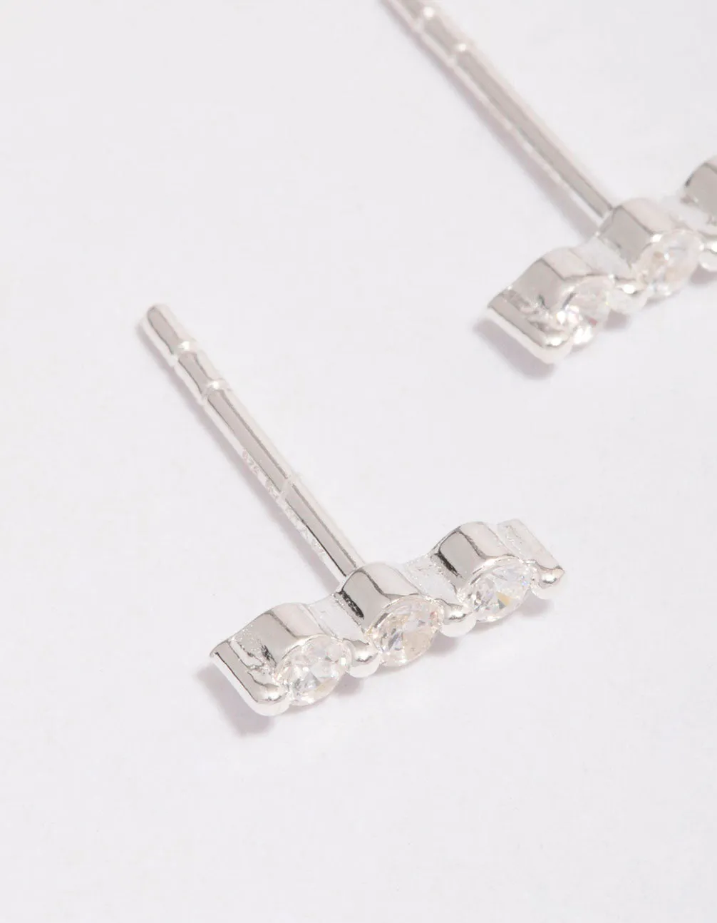 Sterling Silver Cubic Zirconia Bar Stud Earrings sold by lovisa product image thumbnail 2