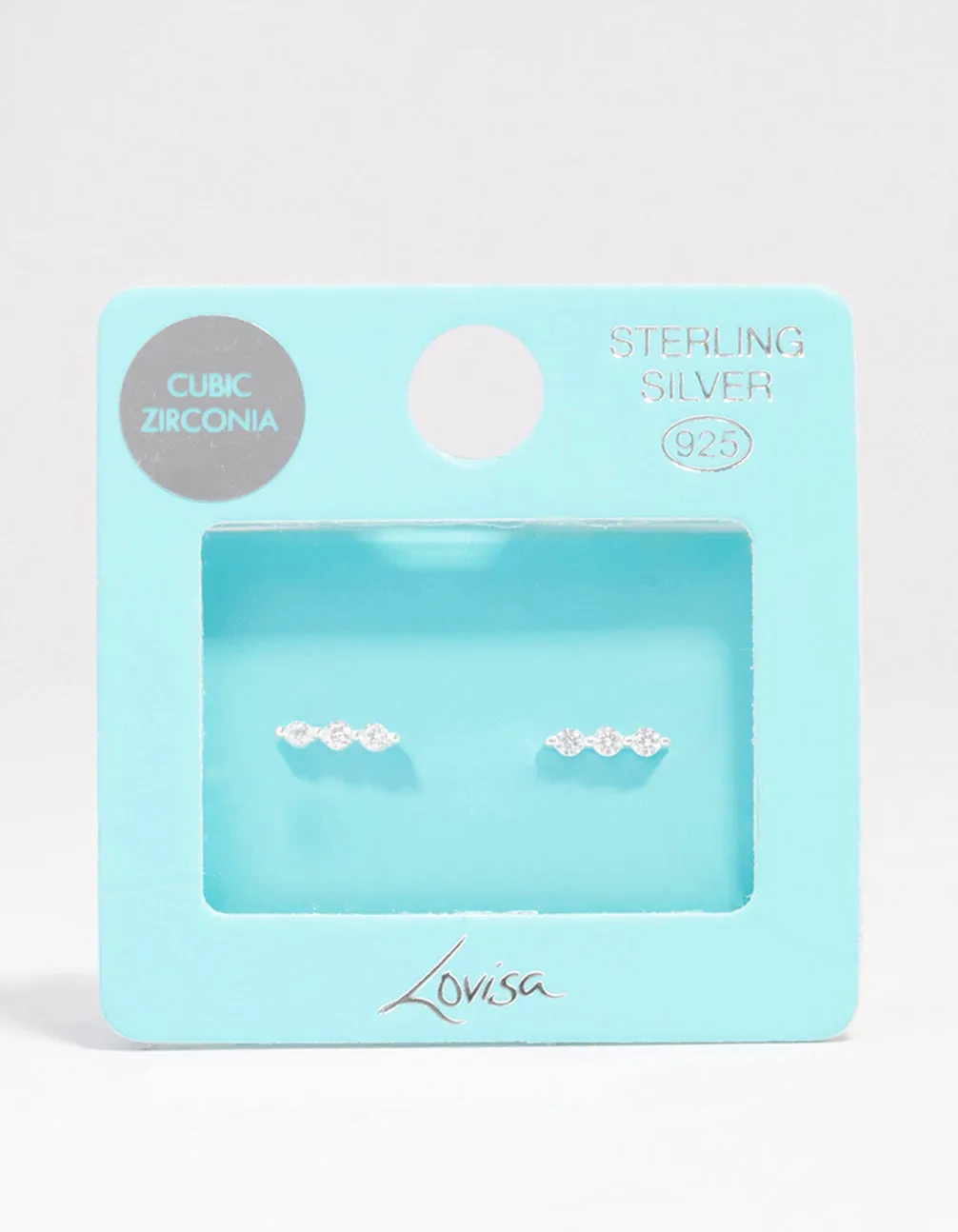 Sterling Silver Cubic Zirconia Bar Stud Earrings sold by lovisa product image thumbnail 3