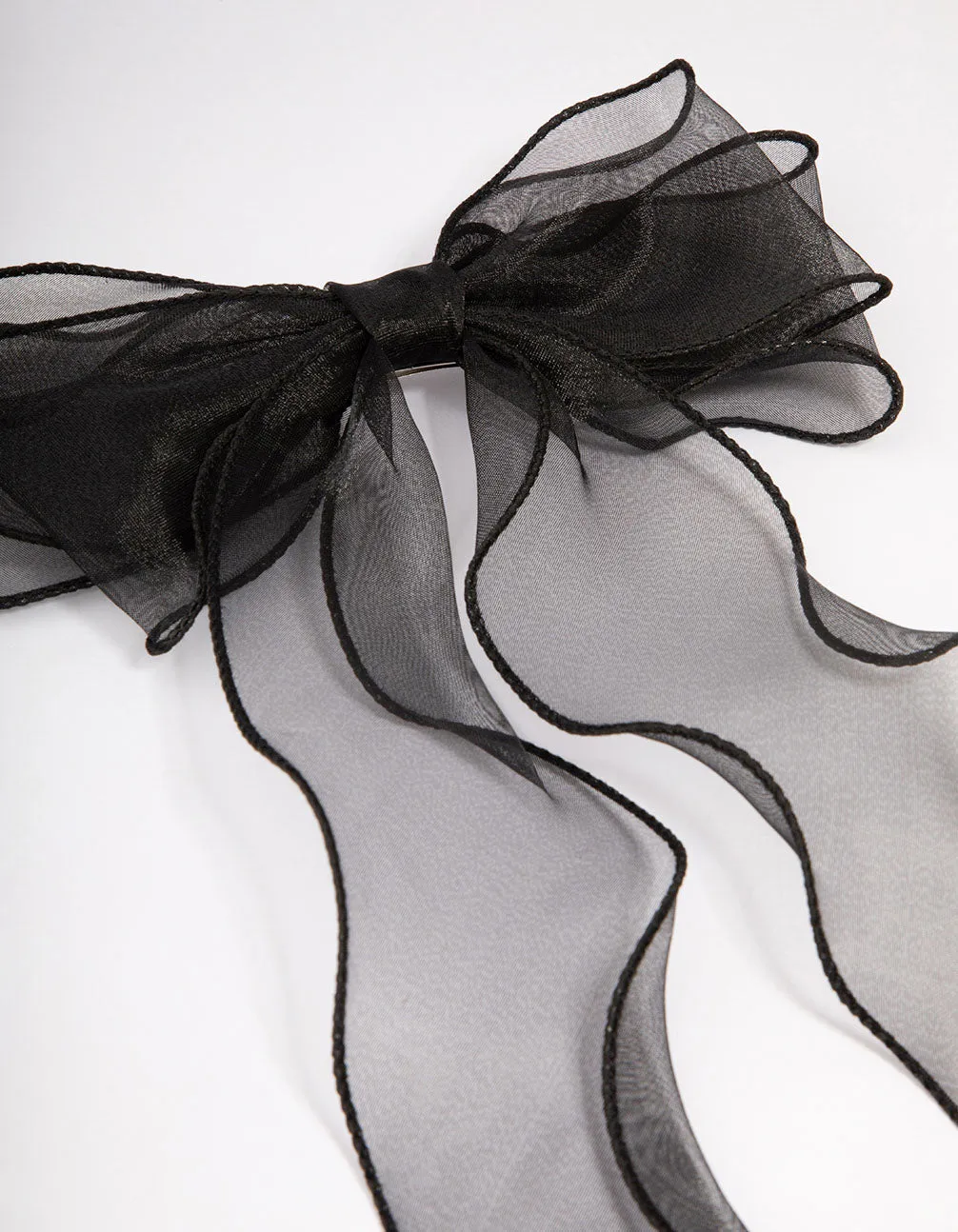 Black Fabric Organza Curl Hair Bow Clip sold by lovisa product image thumbnail 2