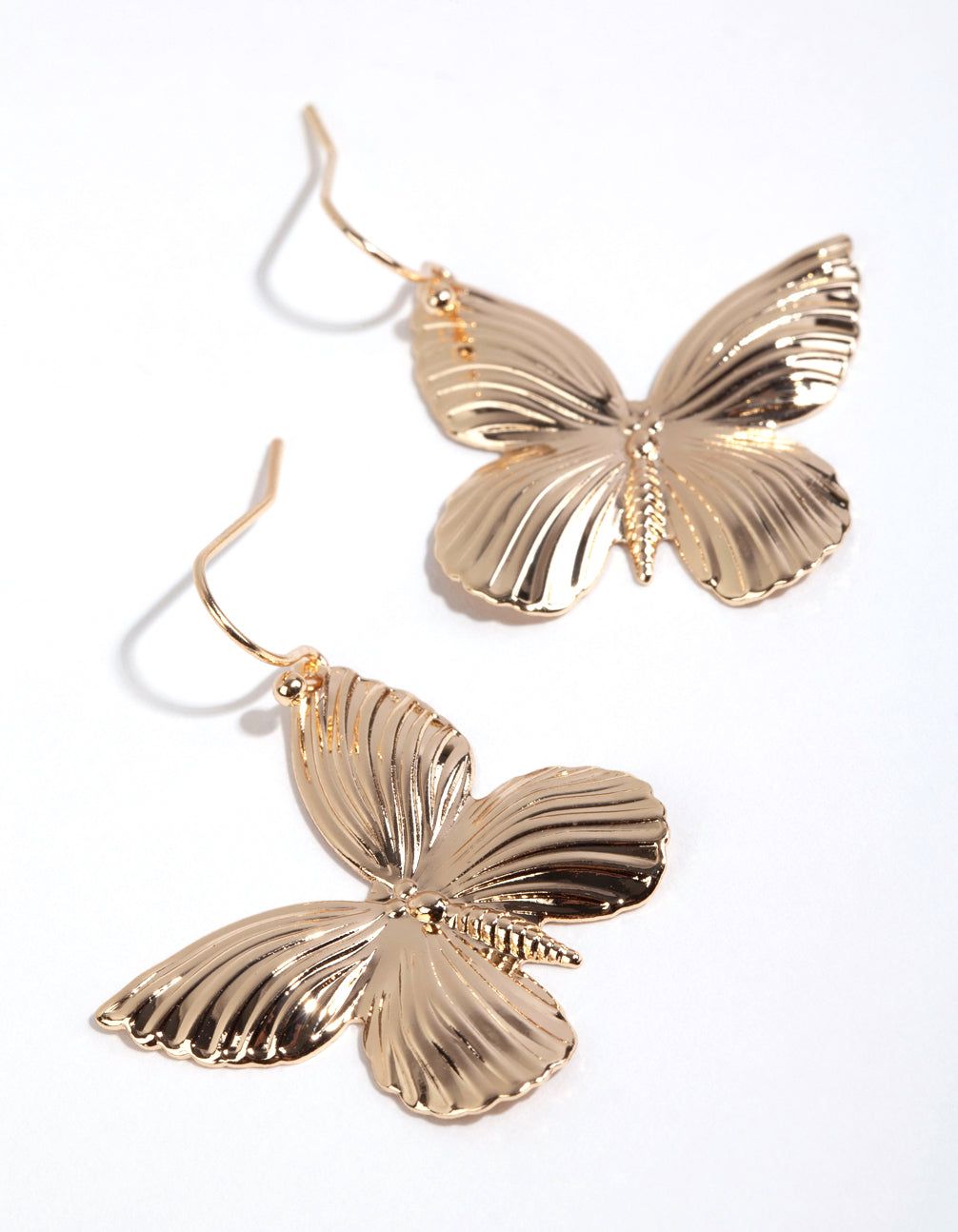 Gold Lined Butterfly Drop Earrings sold by lovisa