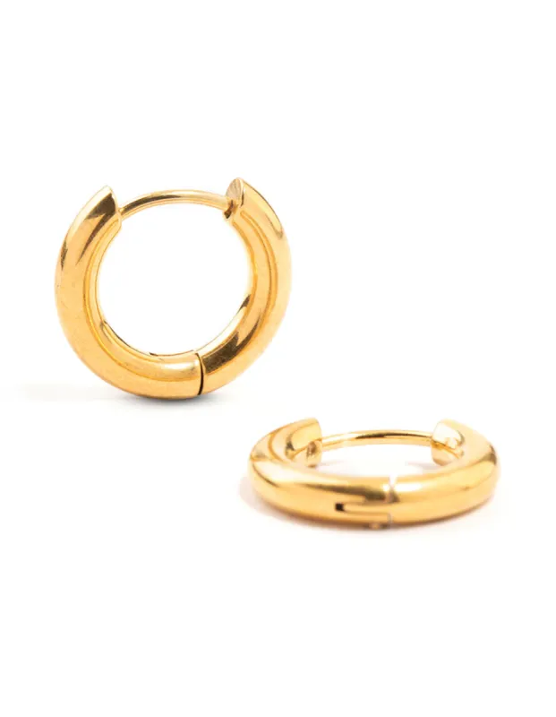 Waterproof Gold Plated Stainless Steel Core Clicker Earrings 16 MM sold by lovisa