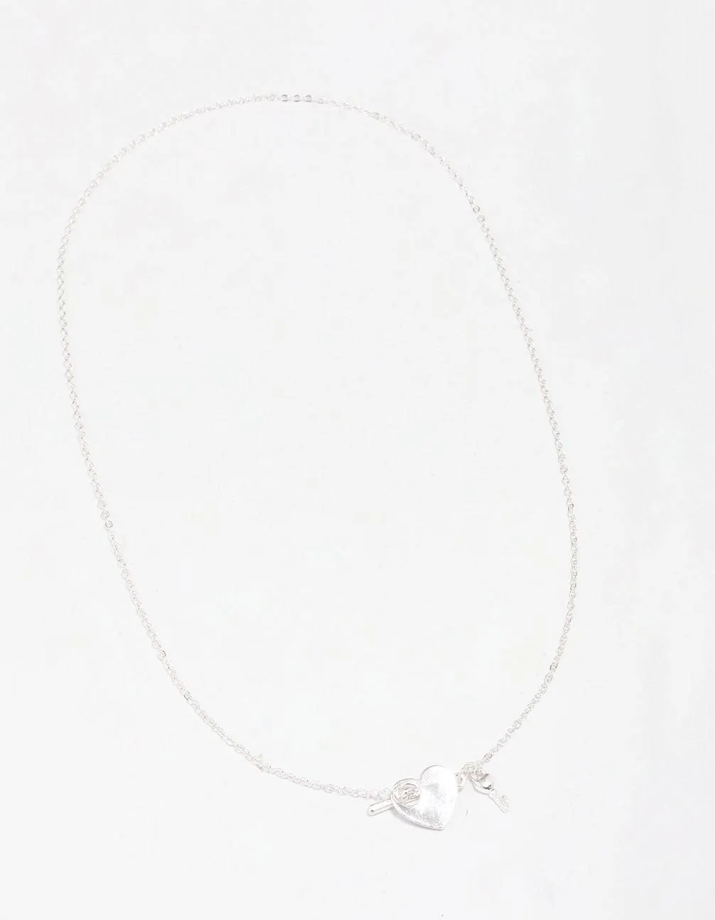 Silver Locked Heart T&O Pendant Necklace sold by lovisa product image thumbnail 2