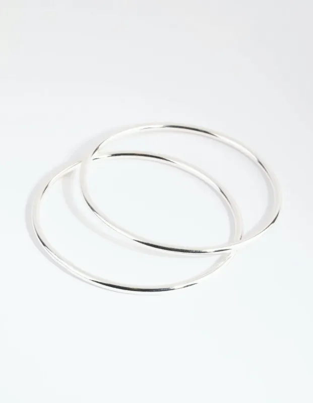 Silver Clean Round Bangle Pack sold by lovisa