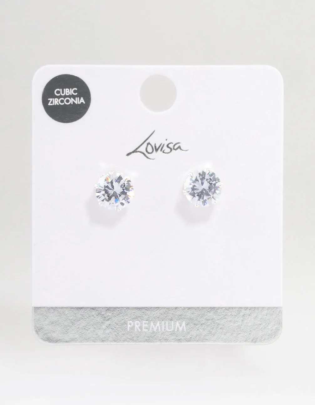 Silver Plated Cubic Zirconia Round Plain Stud Earrings sold by lovisa product image thumbnail 3